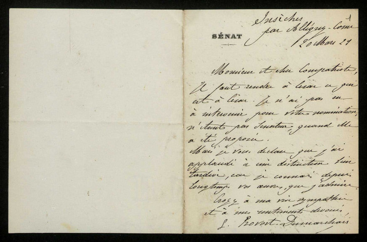 PROVOST-DUMARCHAIS (Gaston), homme politique (né en 1864) : 3 lettres.
