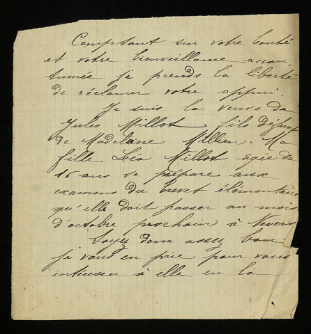 MILLOT (famille), cousins d'Achille Millien : 4 lettres.