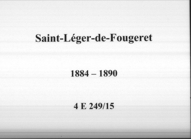 Saint-Léger-de-Fougeret : actes d'état civil.