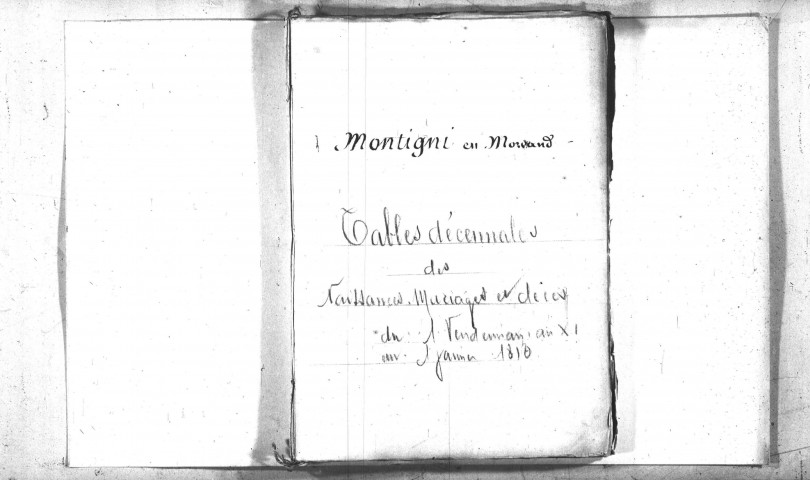 Montigny-en-Morvan : tables décennales.