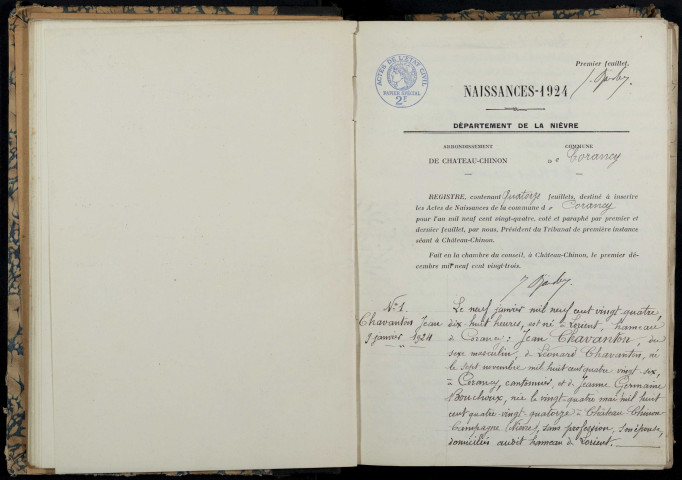 Corancy : actes d'état civil.