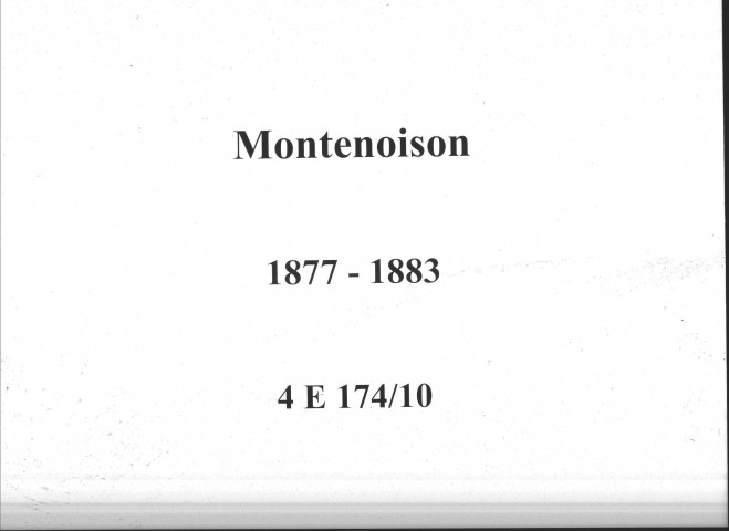 Montenoison : actes d'état civil.