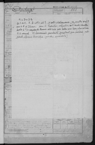 Bureau de Nevers, classe 1915 : fiches matricules n° 665 à 1046