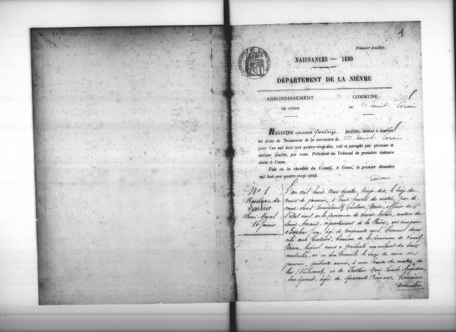 Saint-Vérain : actes d'état civil.