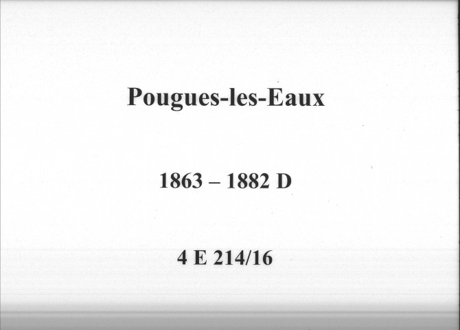 Pougues-les-Eaux : actes d'état civil.