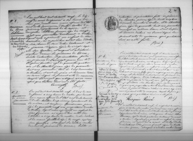 Oulon : actes d'état civil.