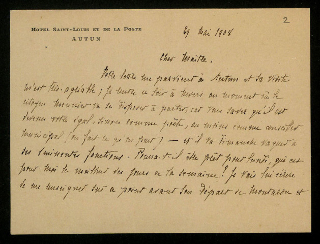 MARON (Albert), critique au Journal de la Nièvre (1848-1908) : 3 lettres.