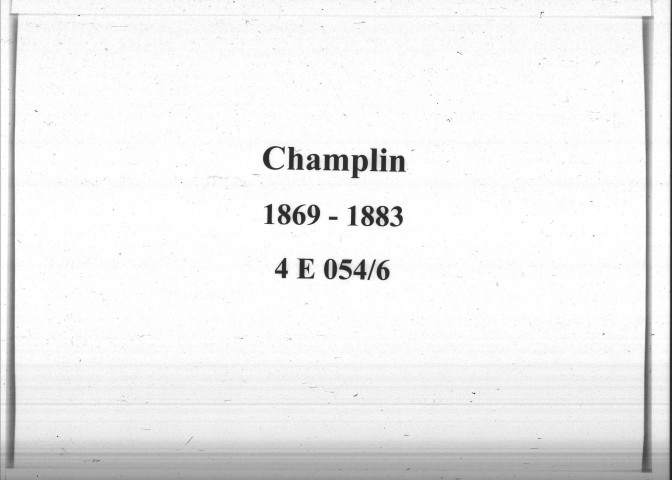 Champlin : actes d'état civil.
