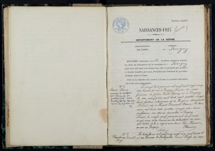 Pougny : actes d'état civil.