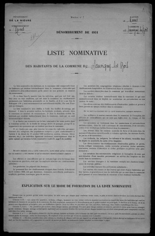 Sauvigny-les-Bois : recensement de 1931