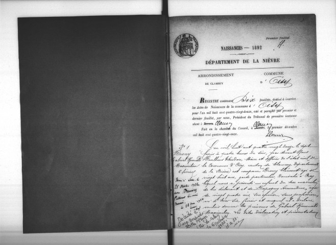 Oisy : actes d'état civil.