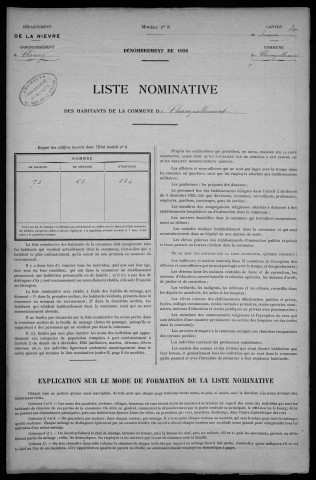 Champallement : recensement de 1926