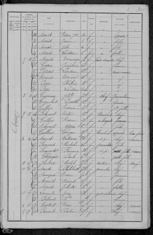 Chaumard : recensement de 1896