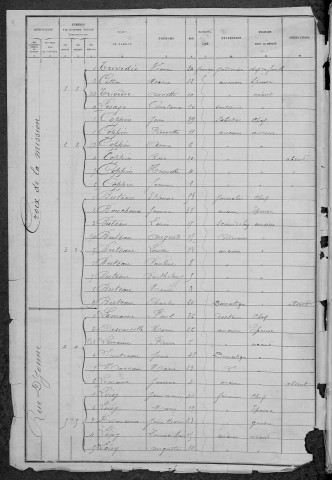 Château-Chinon Ville : recensement de 1886