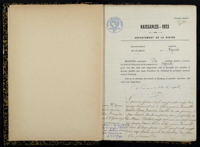 Bazoches : actes d'état civil.