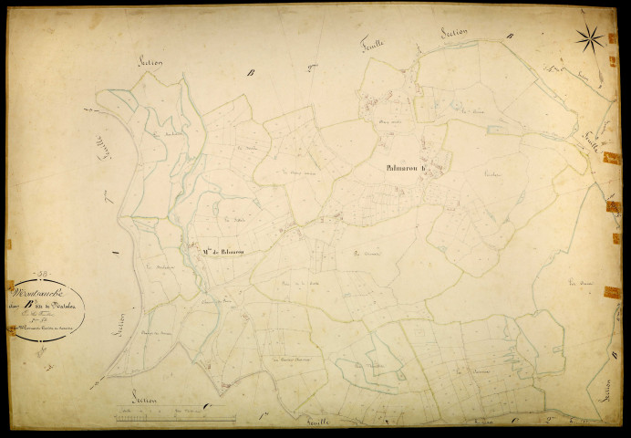 Montsauche-les-Settons, cadastre ancien : plan parcellaire de la section B dite de Natalou, feuille 3
