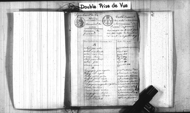 Saint-Amand-en-Puisaye : tables décennales.