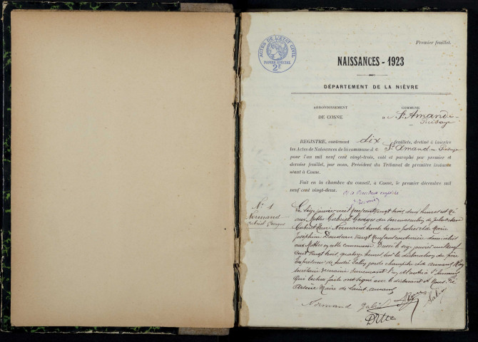 Saint-Amand-en-Puisaye : actes d'état civil.