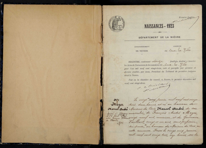 Crux-la-Ville : actes d'état civil.