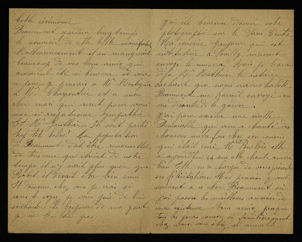 GENTY (Pauline), épouse de Léon Genty, à Saint-Fargeau (Yonne) : 2 lettres.