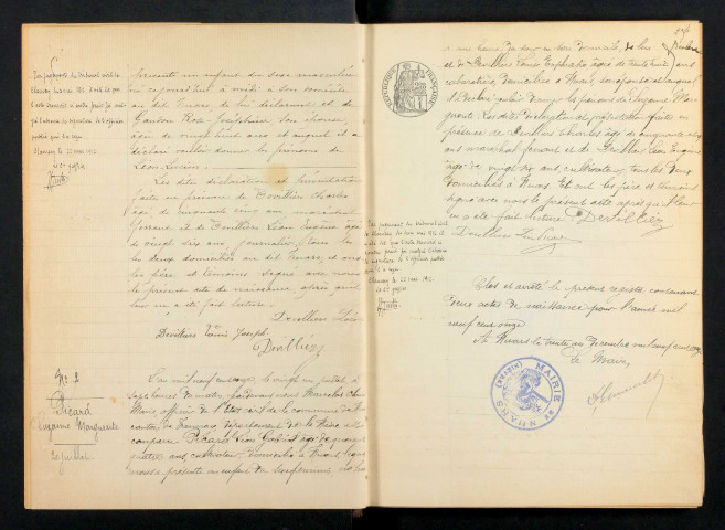 Nuars : actes d'état civil.