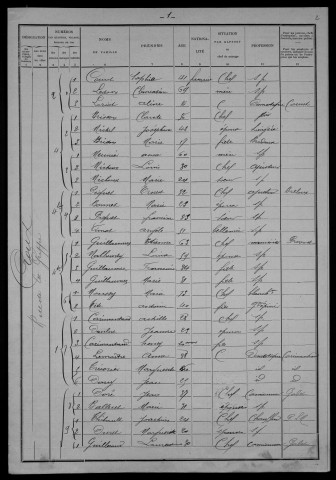 Nevers, Section du Croux, 28e sous-section : recensement de 1901
