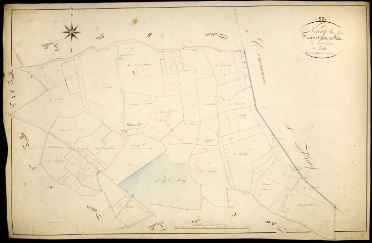 Neuvy-sur-Loire, cadastre ancien : plan parcellaire de la section C dite des Pelus, feuille 1