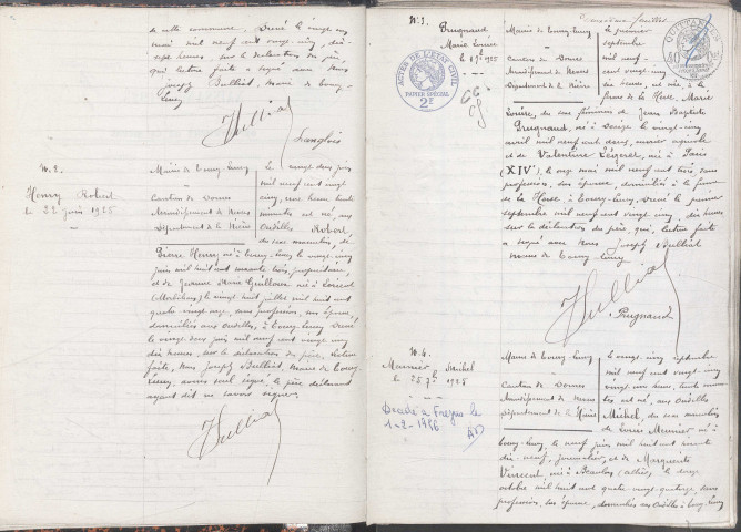 Toury-Lurcy : actes d'état civil.