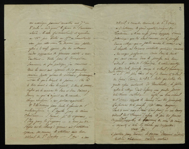 BOUTILLIER (François), curé à Nevers (1836-1897) : 12 lettres, dessins.