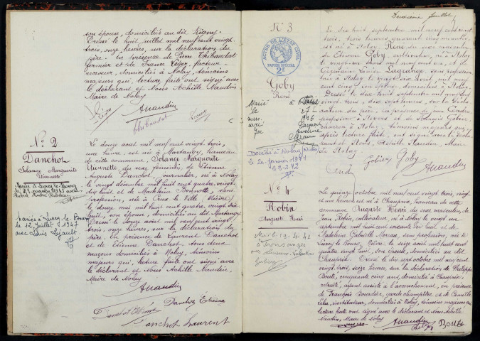 Nolay : actes d'état civil.