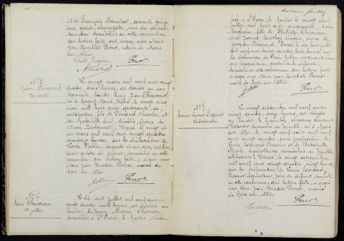 Mars-sur-Allier : actes d'état civil.