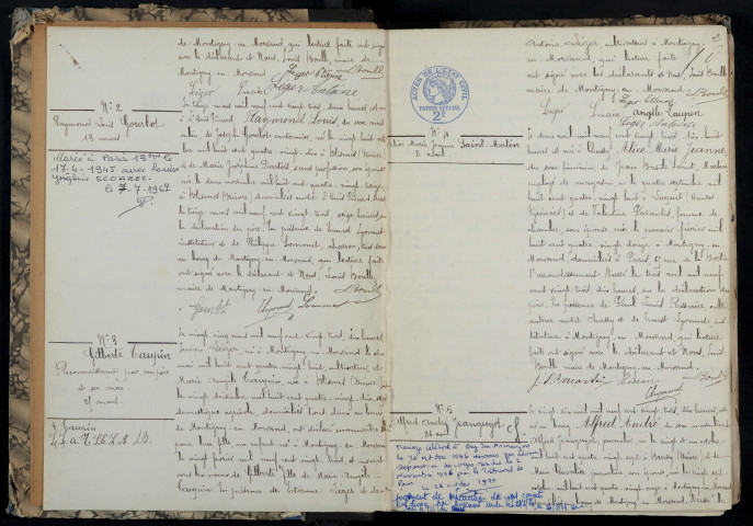 Montigny-en-Morvan : actes d'état civil.