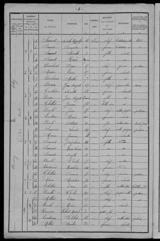 Vitry-Laché : recensement de 1901