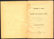 Vandenesse : actes d'état civil.