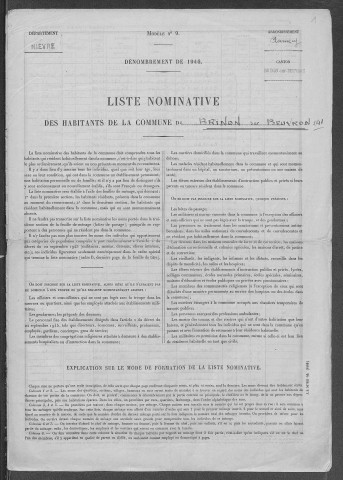 Brinon-sur-Beuvron : recensement de 1946
