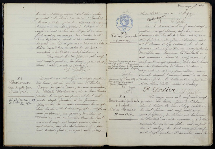 Anlezy : actes d'état civil.