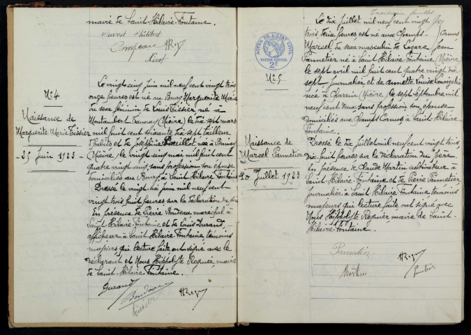 Saint-Hilaire-Fontaine : actes d'état civil.