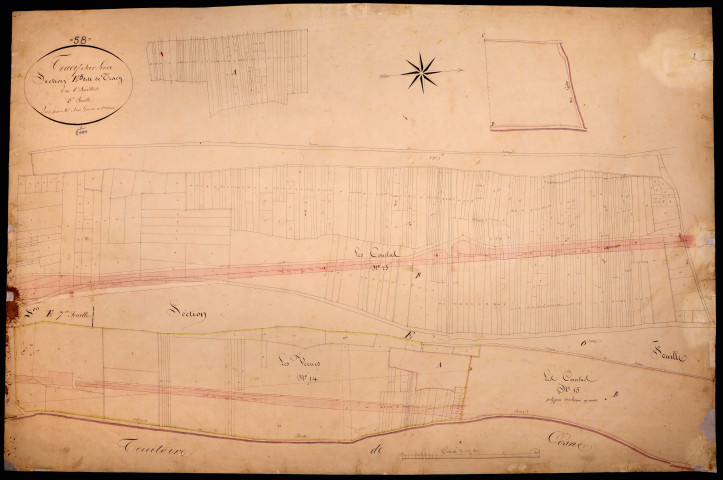 Tracy-sur-Loire, cadastre ancien : plan parcellaire de la section E dite de Tracy, feuille 5