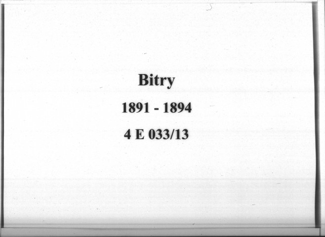 Bitry : actes d'état civil.