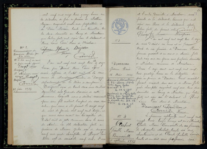 Menestreau : actes d'état civil.