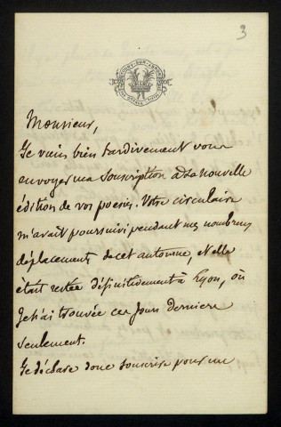 RICHARD DE SOULTRAIT (Georges), homme politique et archéologue (1822-1888) : 8 lettres.