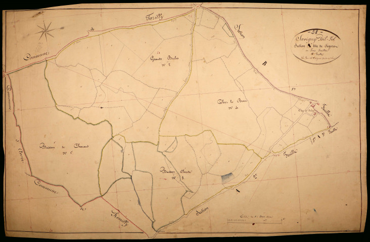 Savigny-Poil-Fol, cadastre ancien : plan parcellaire de la section A dite de Séguret, feuille 1