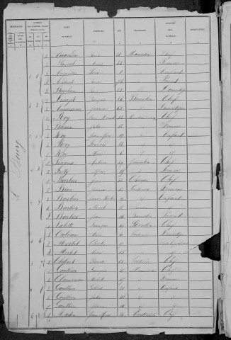 Saint-Léger-des-Vignes : recensement de 1881