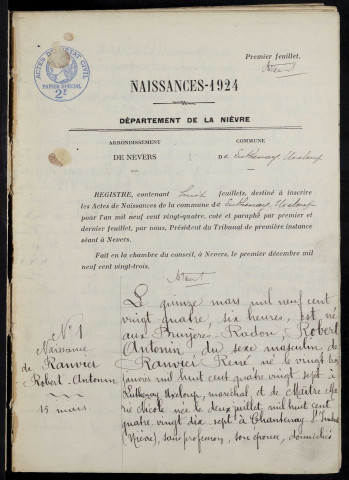 Luthenay-Uxeloup : actes d'état civil.