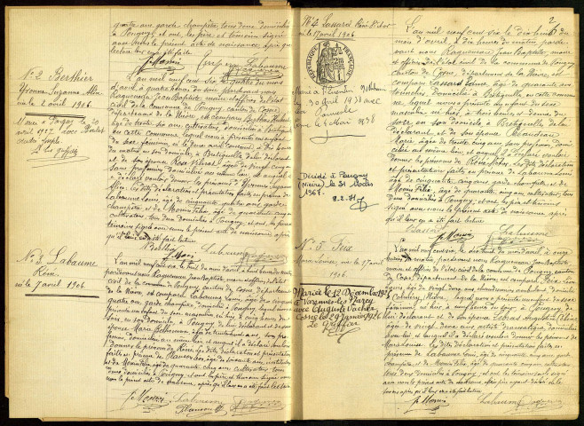 Pougny : actes d'état civil.