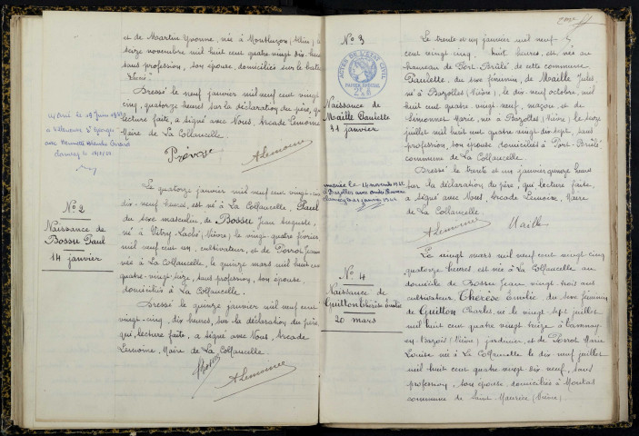 La Collancelle : actes d'état civil.