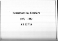 Beaumont-la-Ferrière : actes d'état civil.