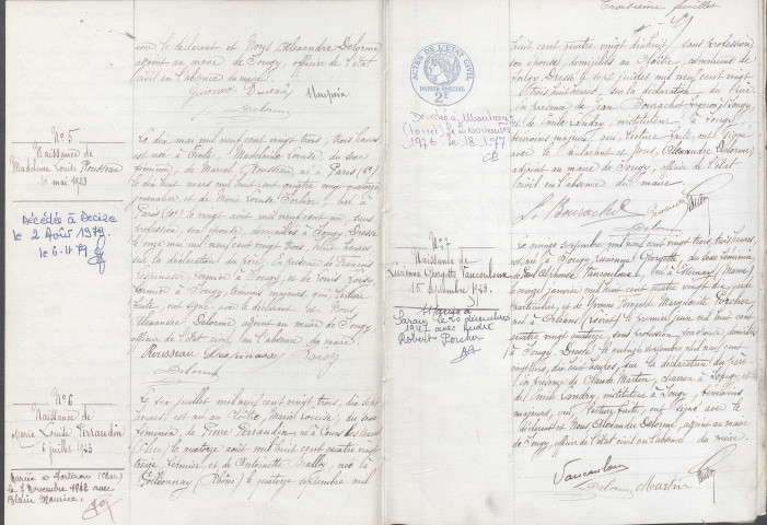 Sougy-sur-Loire : actes d'état civil.