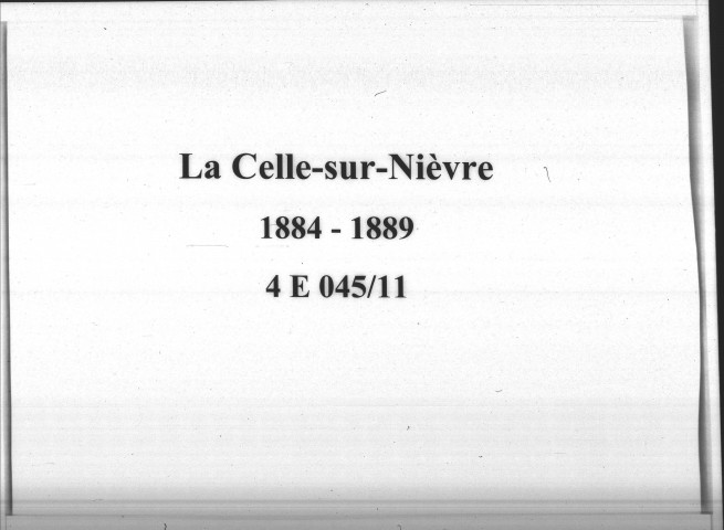 Celle-sur-Nièvre (la) : actes d'état civil.