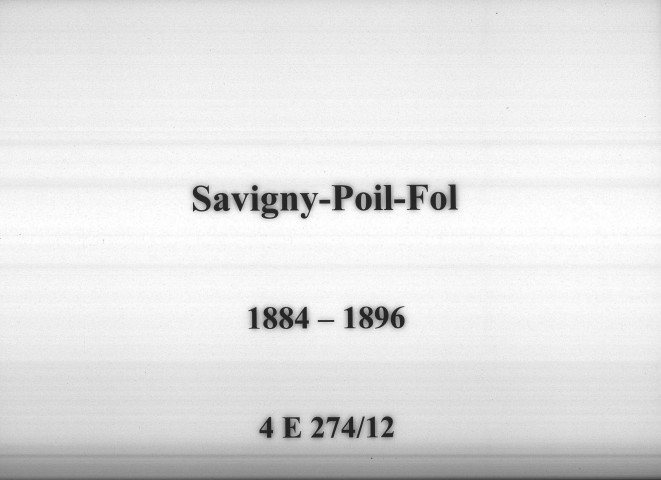 Savigny-Poil-Fol : actes d'état civil.
